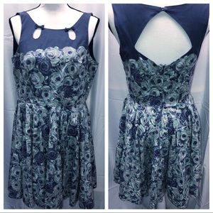 Final Drop Lauren Conrad Dress Blue Roses